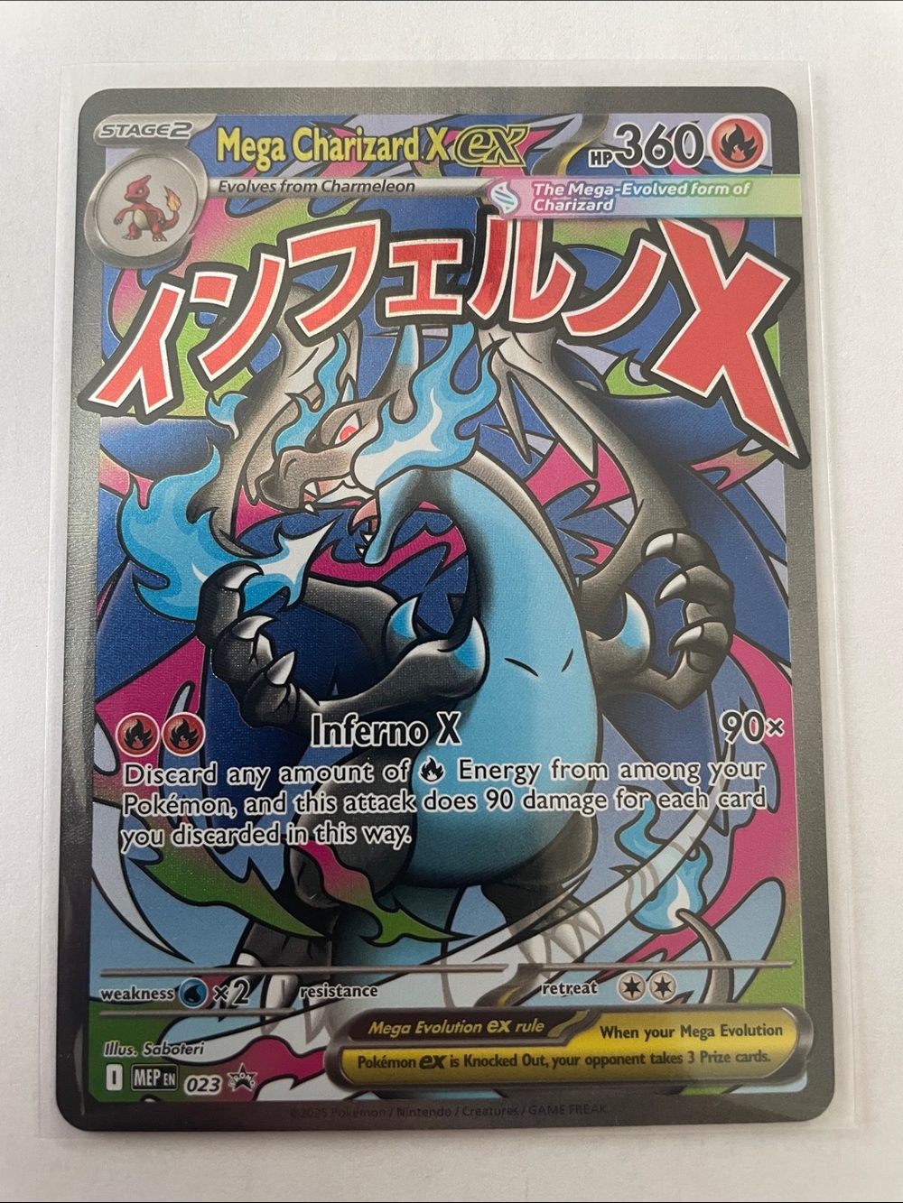 Mega Charizard X EX Pokémon Card - Blue & Black Holo #23
